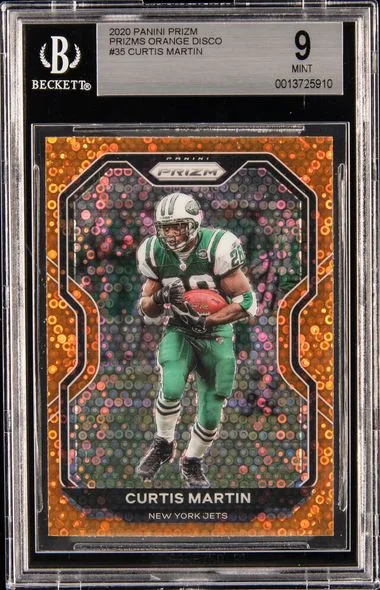 2020 Panini Prizm Curtis Martin Orange Disco #35 card image