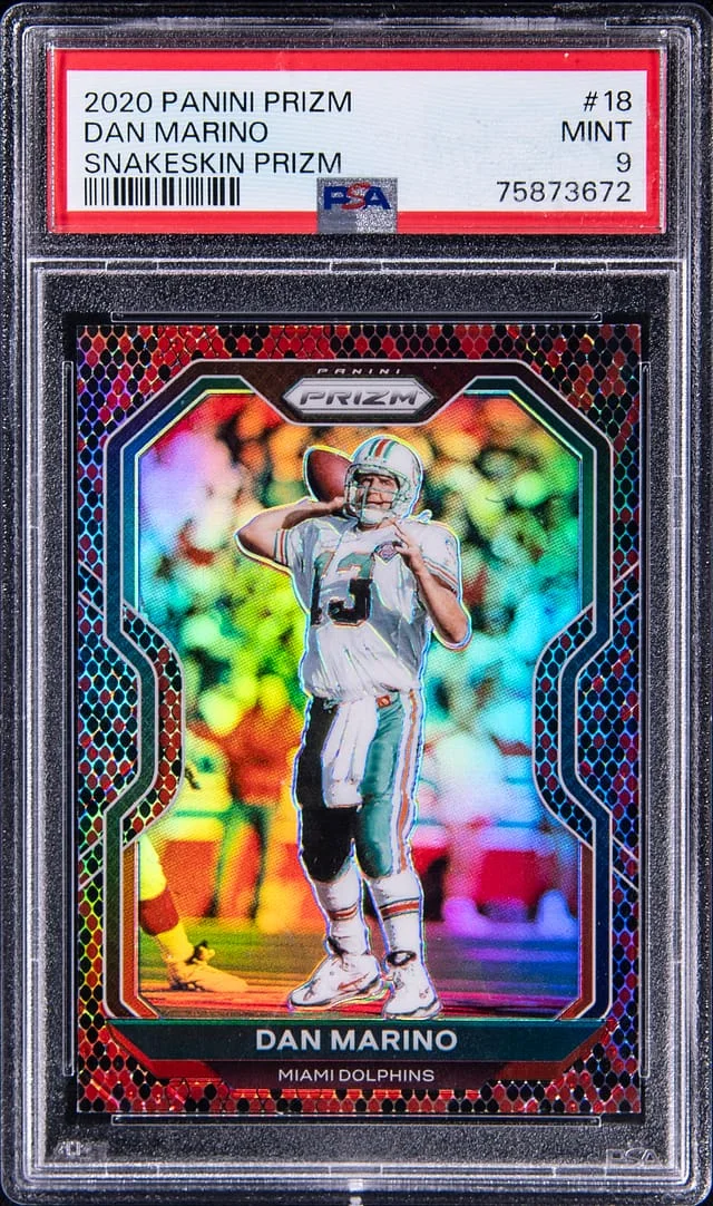 2020 Panini Prizm Dan Marino Snakeskin Prizm #18 card image
