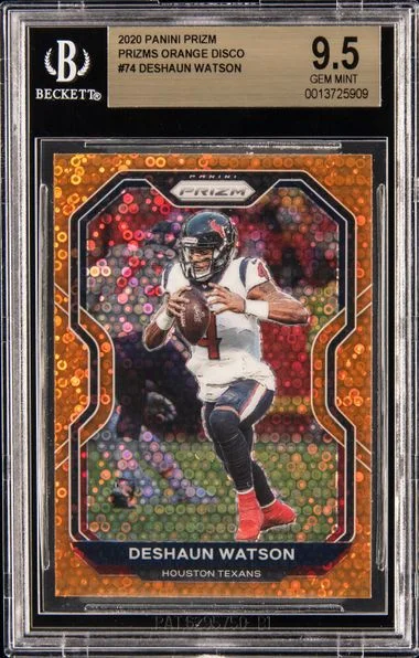 2020 Panini Prizm Deshaun Watson Orange Disco #74 card image