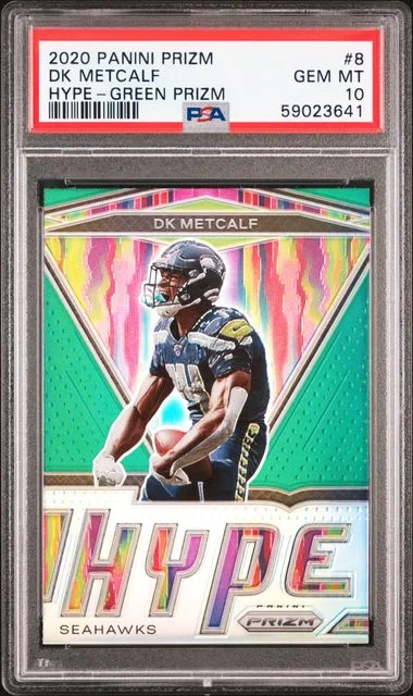 2020 Panini Prizm Dk Metcalf Hype Green Prizm #8 card image