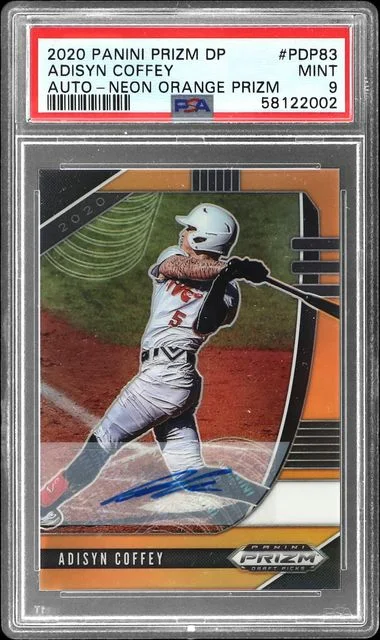 2020 Panini Prizm Draft Picks Adisyn Coffey Autographs Neon Orange Prizm #PDP83 card image