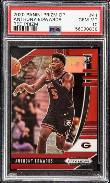 2020 Panini Prizm Draft Picks Anthony Edwards Red Prizm #41 card image