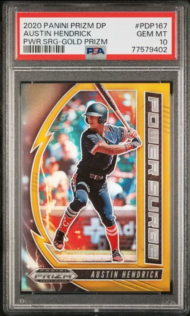 2020 Panini Prizm Draft Picks Austin Hendrick Power Surge Gold Prizm #PDP167 card image