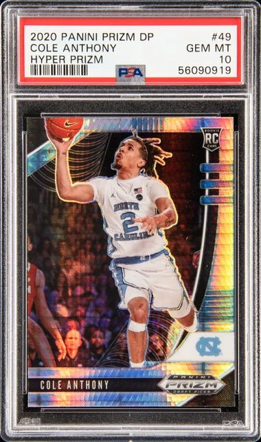 2020 Panini Prizm Draft Picks Cole Anthony Hyper Prizm #49 card image