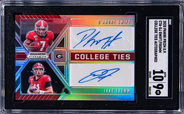 2020 Panini Prizm Draft Picks D'Andre Swift/Jake Fromm College Ties Autographed #CTA-DJ card image