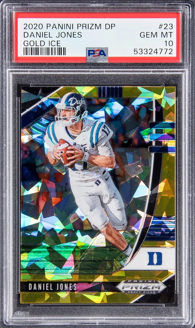 2020 Panini Prizm Draft Picks Daniel Jones Gold Ice #23 card image