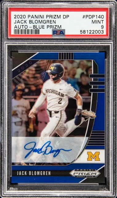 2020 Panini Prizm Draft Picks Jack Blomgren Autographs Blue Prizm #PDP140 card image