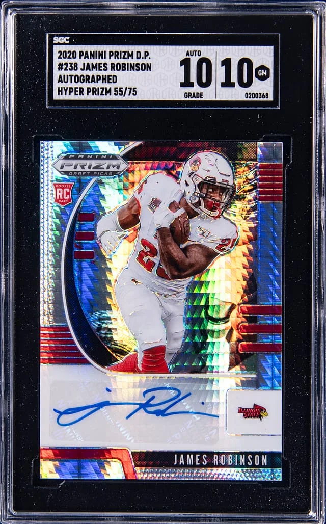 2020 Panini Prizm Draft Picks James Robinson Autographed Hyper Prizm #238 card image