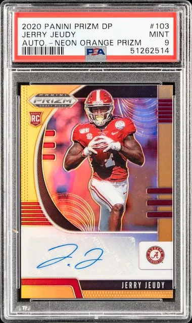2020 Panini Prizm Draft Picks Jerry Jeudy Autograph-Neon Orange Prizm #103 card image