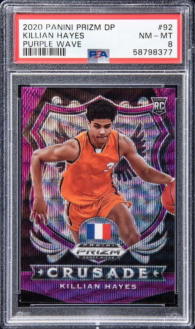 2020 Panini Prizm Draft Picks Killian Hayes Purple Wave #92 card image