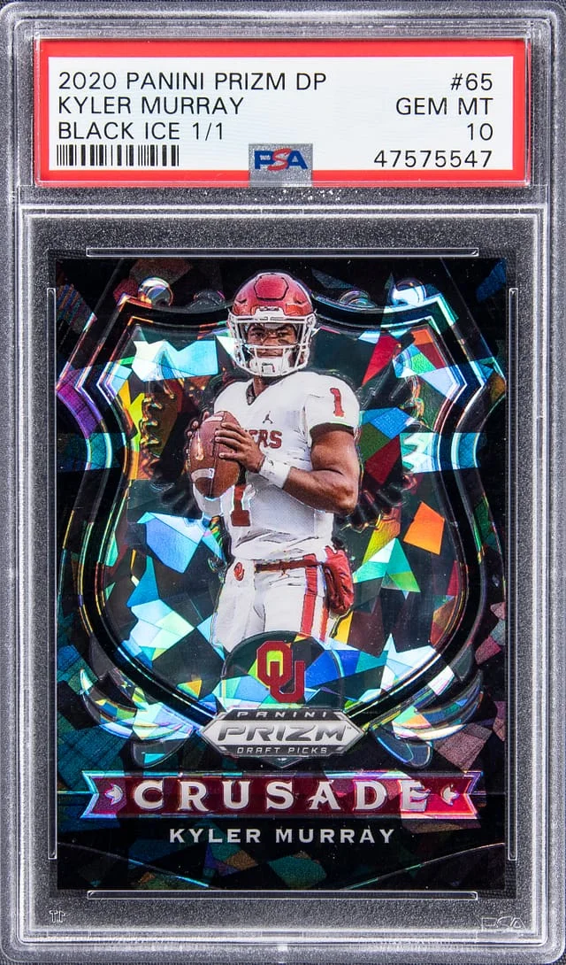 2020 Panini Prizm Draft Picks Kyler Murray Crusade Black Ice Prizm #65 card image