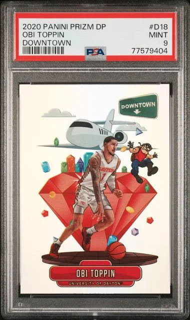 2020 Panini Prizm Draft Picks Obi Toppin Downtown #D18 card image