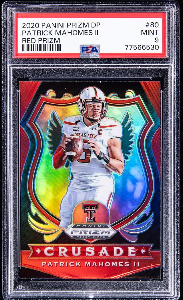 2020 Panini Prizm Draft Picks Patrick Mahomes II Red #80 card image