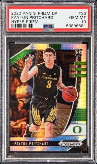 2020 Panini Prizm Draft Picks Payton Pritchard Hyper Prizm #36 card image