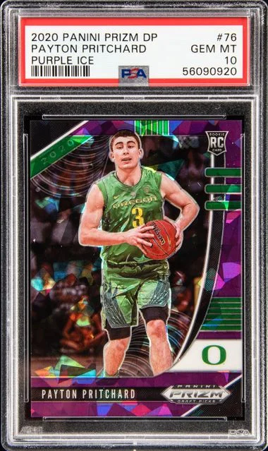 2020 Panini Prizm Draft Picks Payton Pritchard Purple Ice #76 card image