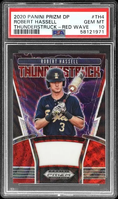 2020 Panini Prizm Draft Picks Robert Hassell Thunderstruck Red Wave #TH4 card image