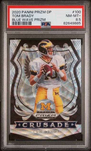 2020 Panini Prizm Draft Picks Tom Brady Black Ice Prizm #100 card image