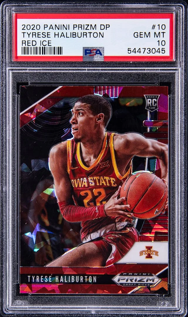 2020 Panini Prizm Draft Picks Tyrese Haliburton Red Ice #10 card image