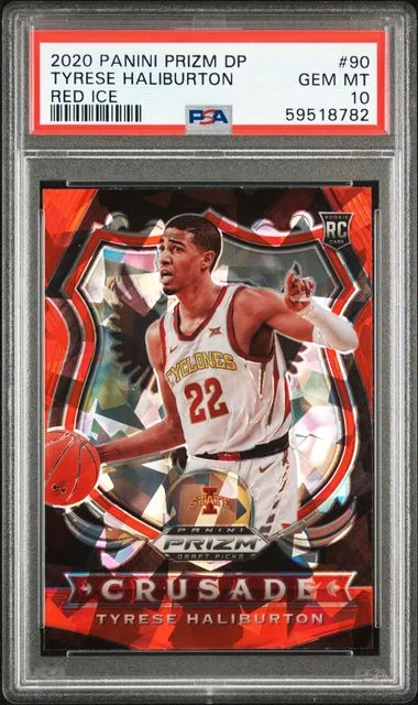 2020 Panini Prizm Draft Picks Tyrese Haliburton Red Ice #90 card image