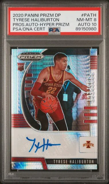 2020 Panini Prizm Draft Picks Tyrese Haliburton Prospect Autographs Hyper Prizm #PATH card image