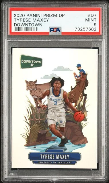 2020 Panini Prizm Draft Picks Tyrese Maxey Downtown #D7 card image