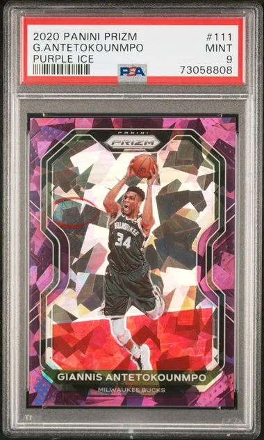 2020 Panini Prizm Giannis Antetokounmpo Purple Ice #111 card image