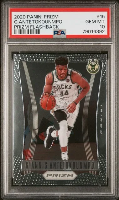 2020 Panini Prizm Giannis Antetokounmpo Prizm Flashback #15 card image