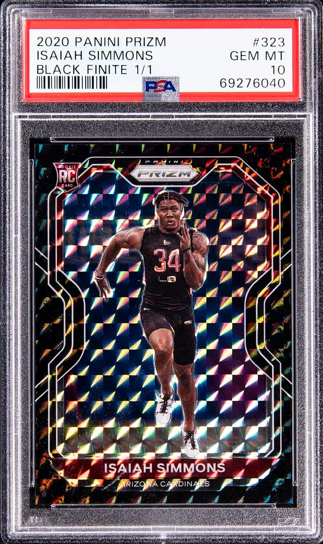 2020 Panini Prizm Isaiah Simmons Black Finite #323 card image