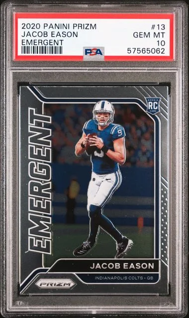 2020 Panini Prizm Jacob Eason Emergent #13 card image
