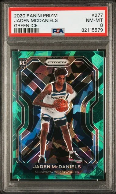 2020 Panini Prizm Jaden Mcdaniels Green Ice #277 card image
