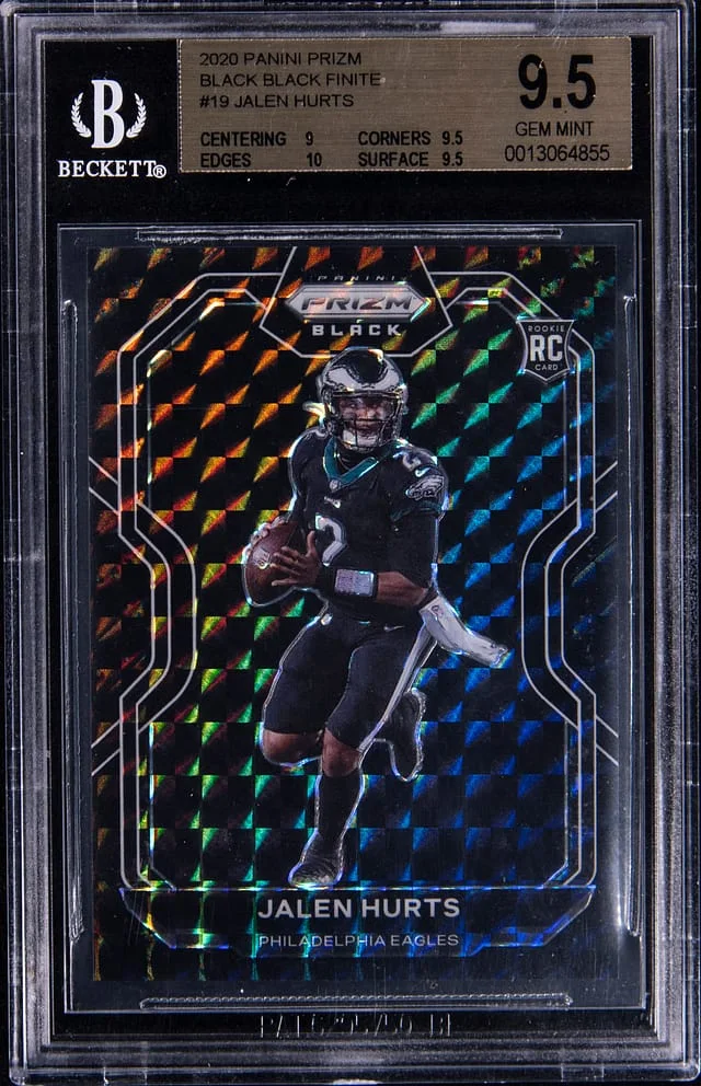 2020 Panini Prizm Jalen Hurts Black Black Finite Prizm #PB-19 card image