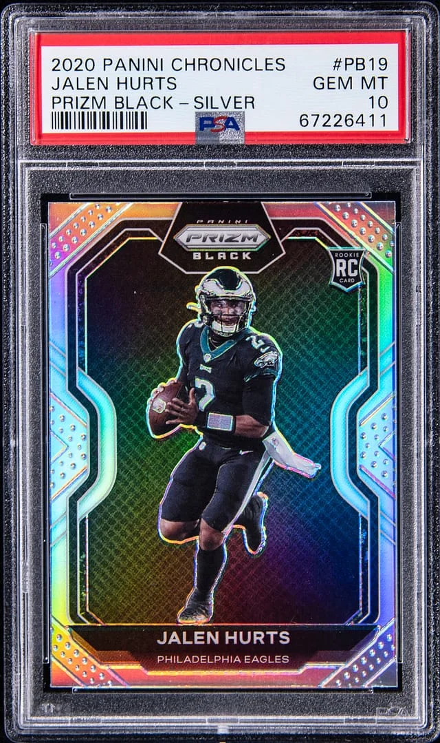 2020 Panini Prizm Jalen Hurts Black Silver #PB19 card image