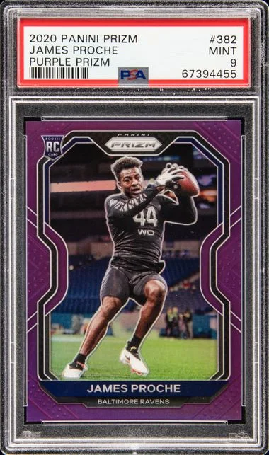 2020 Panini Prizm James Proche Purple Prizm #382 card image