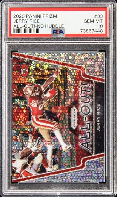 2020 Panini Prizm Jerry Rice All-Out! No Huddle #33 card image