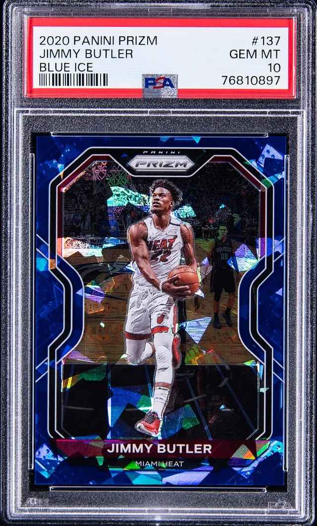 2020 Panini Prizm Jimmy Butler Blue Ice #137 card image