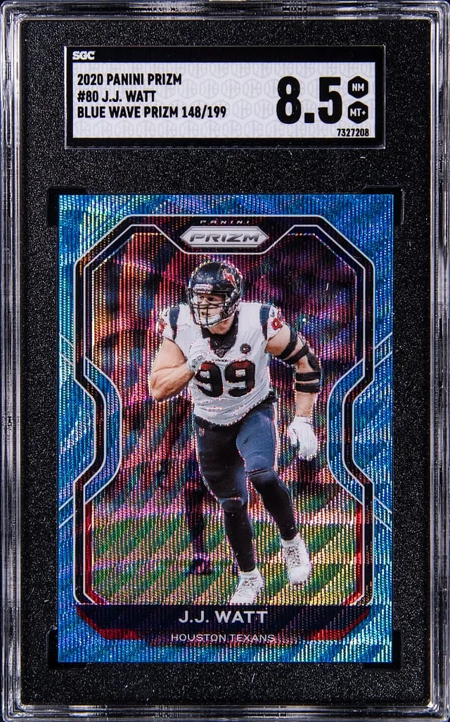 2020 Panini Prizm J.J. Watt Blue Wave Prizm #80 card image
