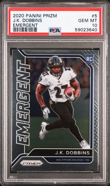 2020 Panini Prizm J.K. Dobbins Emergent #5 card image