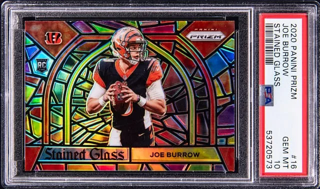 2020 Panini Prizm Joe Burrow Stained Glass #16 card image