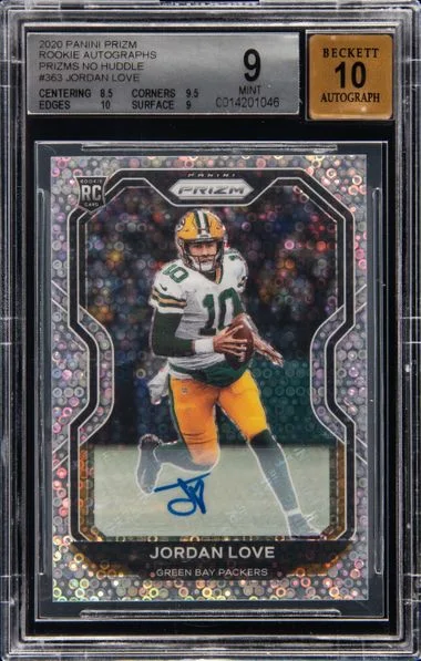 2020 Panini Prizm Jordan Love Autographs Prims No Huddle #3636 card image