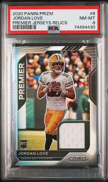 2020 Panini Prizm Jordan Love Premier Jerseys Relics #6 card image