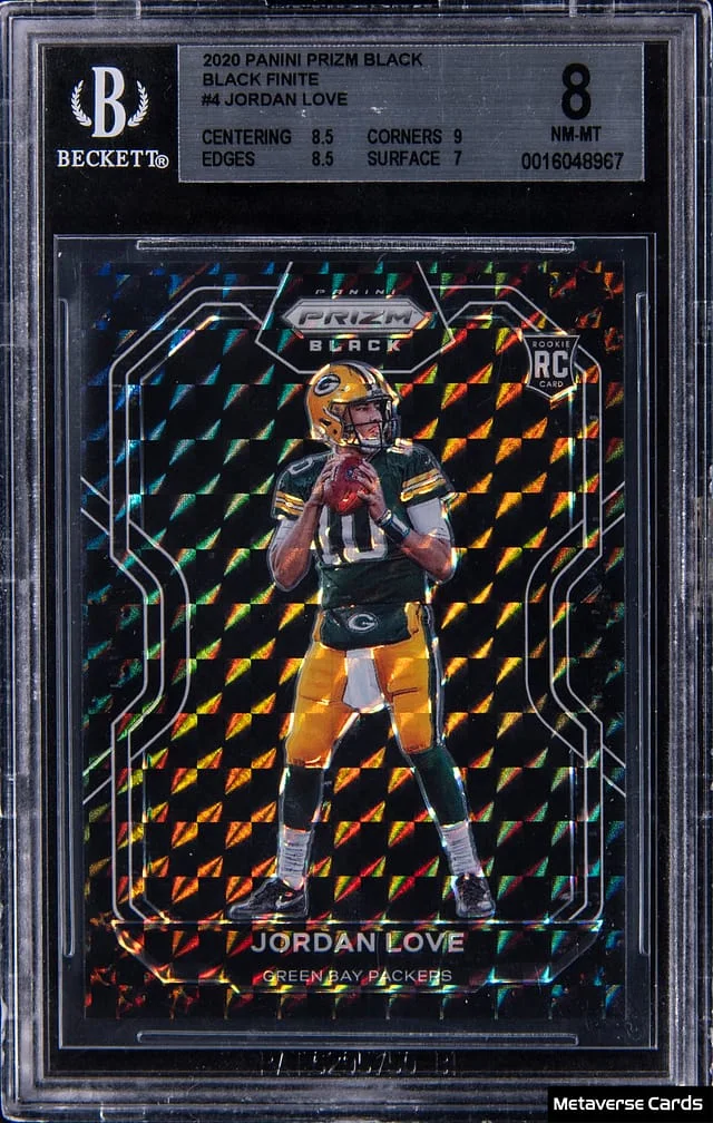2020 Panini Prizm Jordan Love Black Black Finite #PB-4 card image