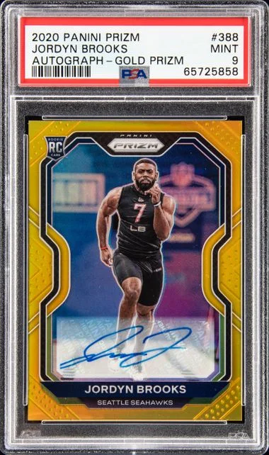 2020 Panini Prizm Jordyn Brooks Autograph-Gold Prizm #388 card image