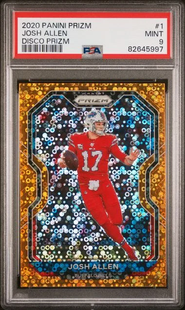 2020 Panini Prizm Josh Allen Disco Prizm #1 card image