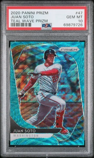 2020 Panini Prizm Juan Soto Teal Wave Prizm #47 card image