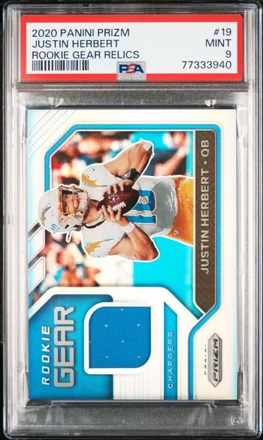 2020 Panini Prizm Justin Herbert Gear Relics #19 card image
