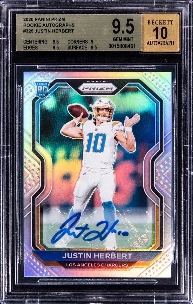 2020 Panini Prizm Justin Herbert Autograph #325 card image