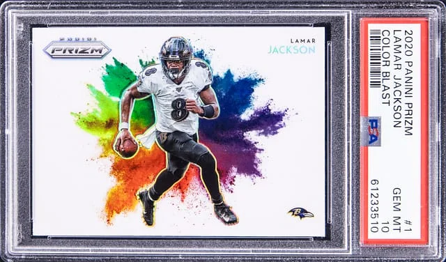 2020 Panini Prizm Lamar Jackson Color Blast #1 card image