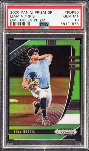 2020 Panini Prizm Liam Norris Lime Green Prizm #PDP90 card image