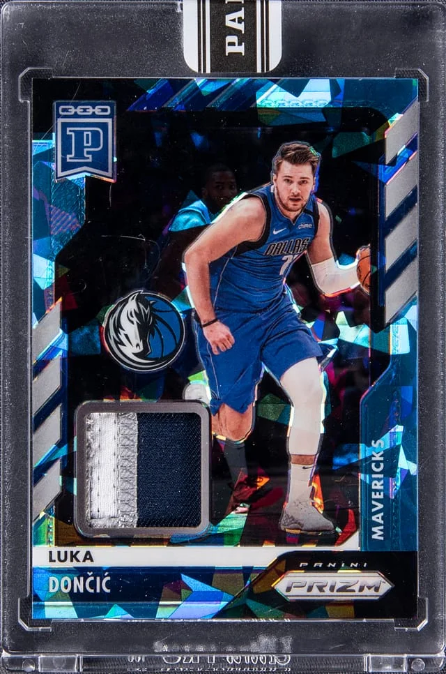 2020 Panini Prizm Luka Doncic Blockchain Blue Ice Prizm #L-LD card image