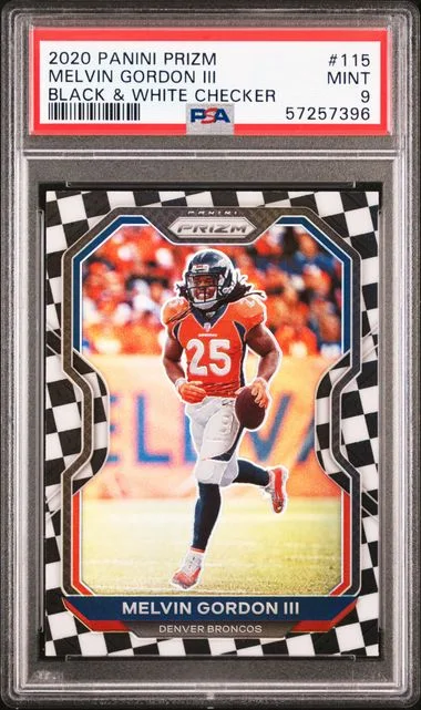 2020 Panini Prizm Melvin Gordon III Black & White Checker #115 card image